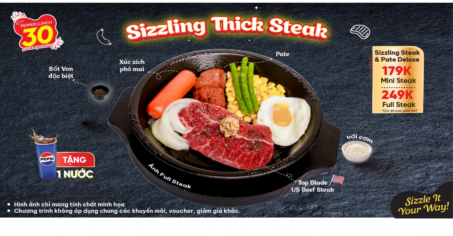 Sizzling Thick Steak